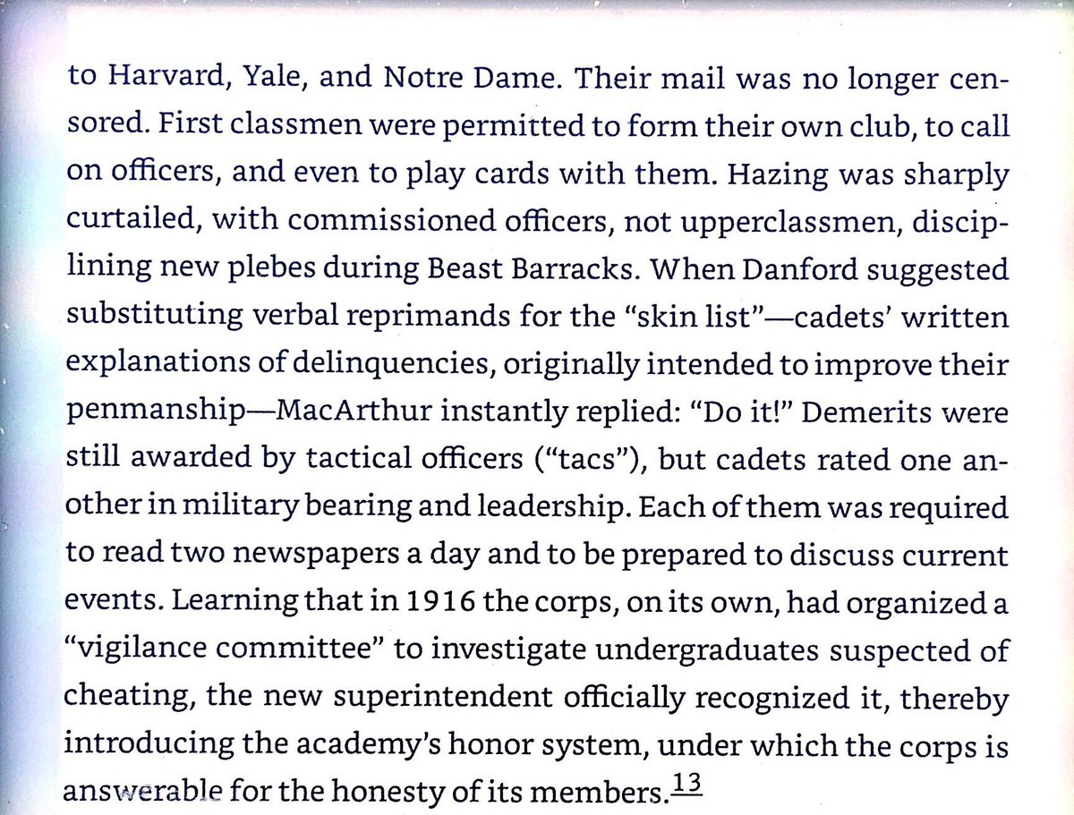 MacArthur’s reforms of cadet life at West Point vs Pershing