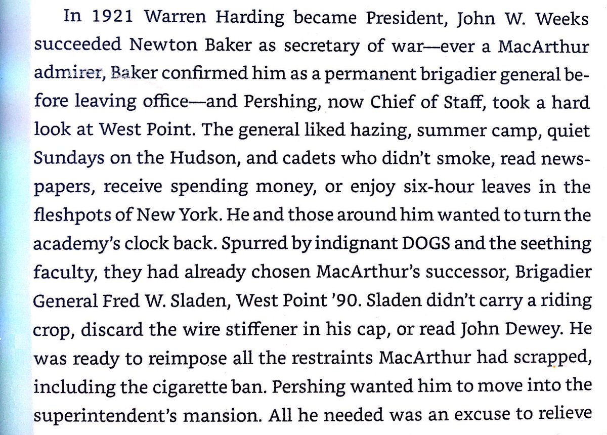 MacArthur’s reforms of cadet life at West Point vs Pershing