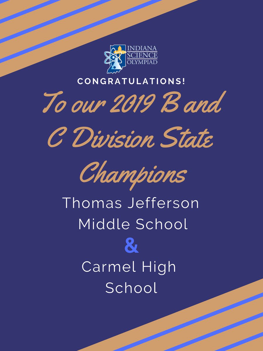 IndianaSciOly's tweet photo. Congrats to the champions! #INSCIOLY19 https://t.co/Vu62N2Kr8O