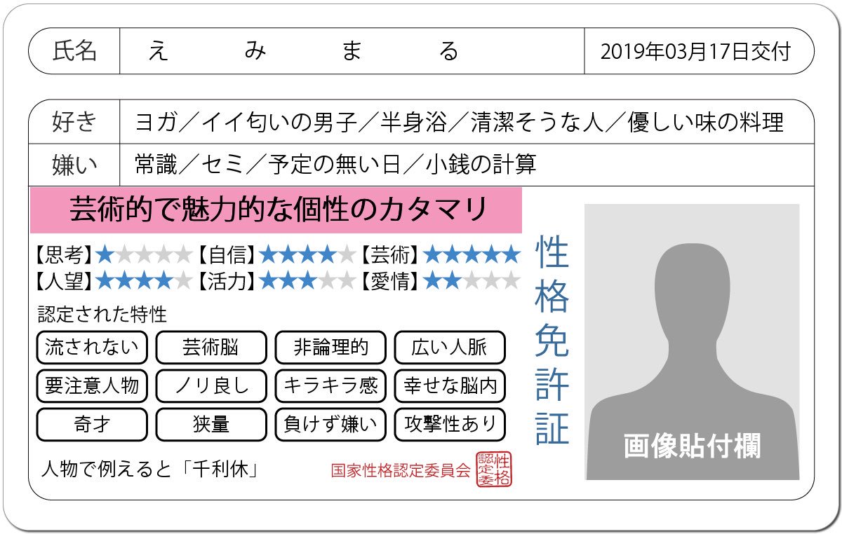 やや非社会的な部分が垣間見えますが
【好き】は全部当てはまるし
【嫌い】もジャストミートで
              “セミ”が当たっている。

面白いね〜。(   ᷇࿀ ᷆  )♡