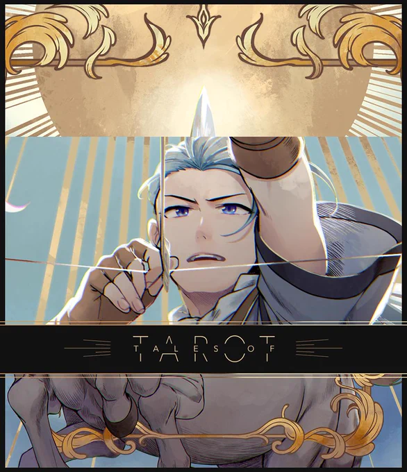 [Tales of] pre-orders for  is open on kickstarter! Tales of Tarot is a zine and tarot deck based on the Tales of series.I got to dive into nostalgia and drew Chester from Tales of Phantasia as the Knight of Wands! ? Please give it a look!!  