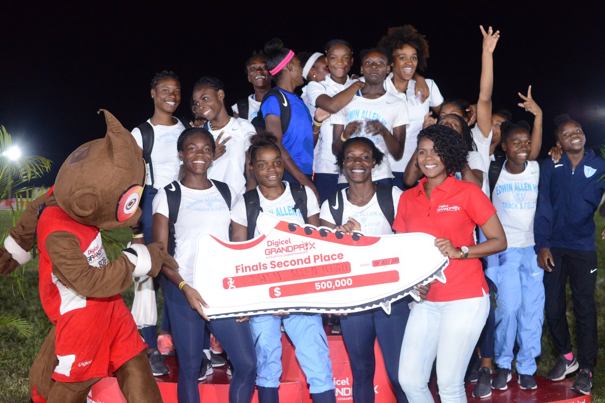 DIGICELJamaica's tweet photo. Well done schools!
Congrats to the 2nd and 3rd place winners of the #DigiGrandPrix Calabar and @jamaicacollege for the boys and Edwin Allen and Holmwood for the girls. https://t.co/B7TgoPIeQ0