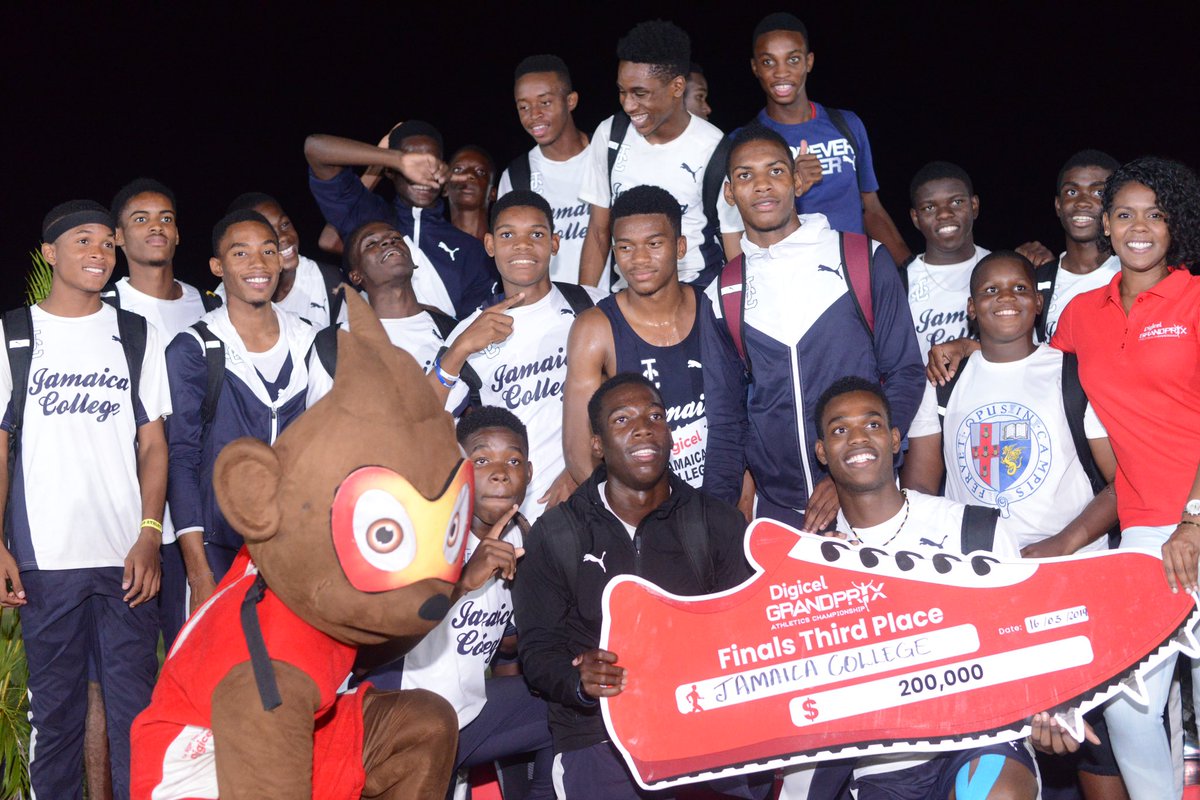 DIGICELJamaica's tweet photo. Well done schools!
Congrats to the 2nd and 3rd place winners of the #DigiGrandPrix Calabar and @jamaicacollege for the boys and Edwin Allen and Holmwood for the girls. https://t.co/B7TgoPIeQ0