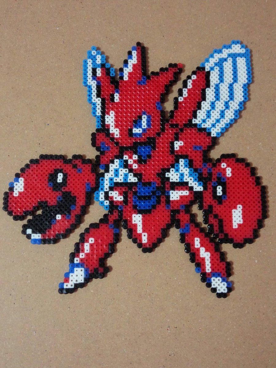 ポケモンアイロンビーズ けい ハッサム作ってみました V このドット絵かっこいいから大好き ポケモン ハッサム アイロンビーズ