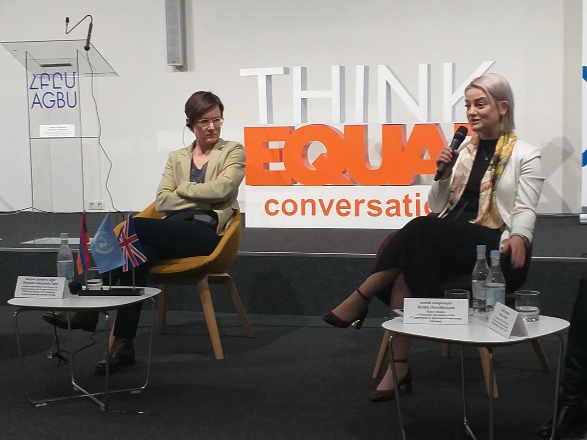 maramalx's tweet photo. Never tried to lead smth for the sake of leading, but rather tried to solve issues which require often taking leadership... says Arevik Anapiosyan Deputy Minister of Education @UNDPArmenia #ThinkEqual talks with @UNDP Assistant Administrator @UNDPEurasia Regional Director https://t.co/nPHGVwGwCH