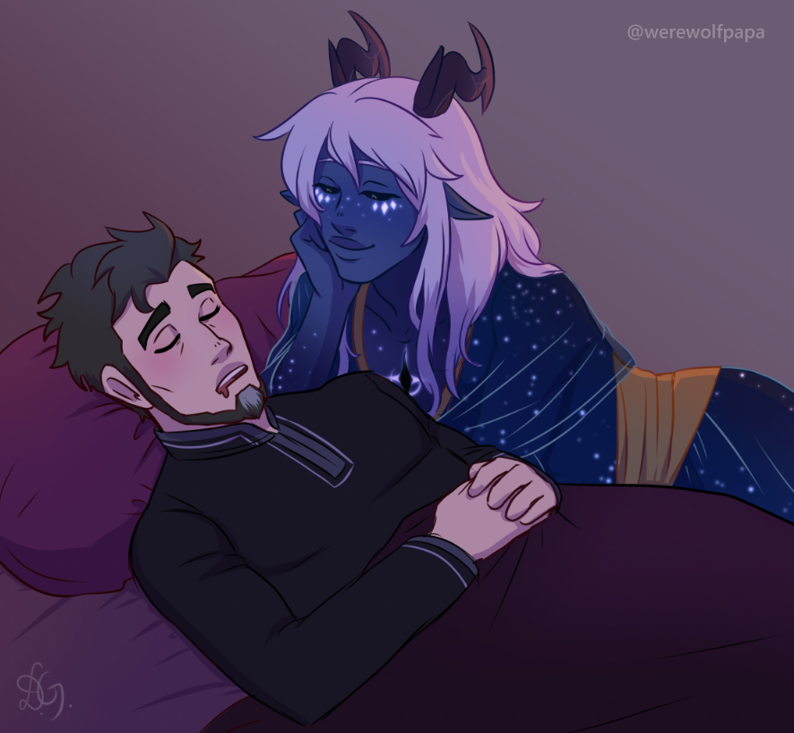 werewolfpapa's tweet photo. Aaravos sleeping next to Viren for the first time -w- https://t.co/ebnDbX1v9K