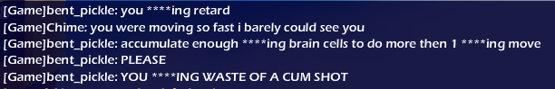 RightOnChime's tweet photo. Oh, right. 🤬 NOW I remember why I quit @Brawlhalla on PC... This is the third one out of 7. Can you guys PLEASE get around to having a friend/guild-only chat privacy capability? This is disgusting behavior &amp; it's nearly half of the people I play against. @Fodakahn @ZekeSparkes https://t.co/QIQv400w9G