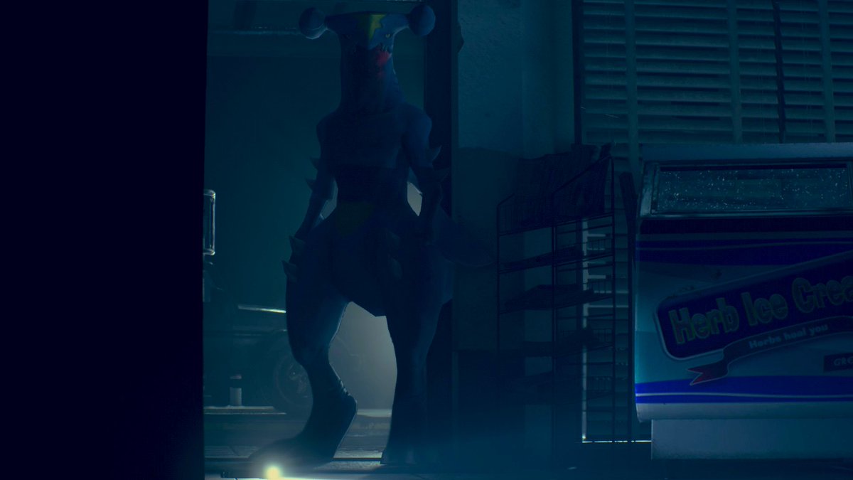 tamashi69's tweet photo. GARCHOMP as LEON. Nobody asked for this but thank you. #ResidentEvil2Remake #RE2Remake #Pokemon #Garchomp https://t.co/gcOtQxLxVR