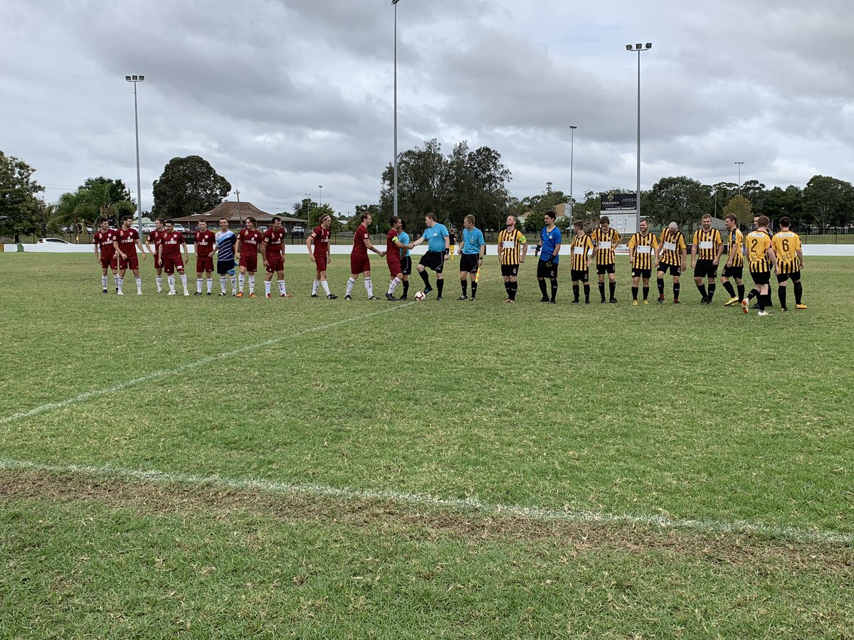 Turner Park one of the few venues to survive the deluge of rain so it’s some #newfmnl1 action between @CessnockFC and Singleton.