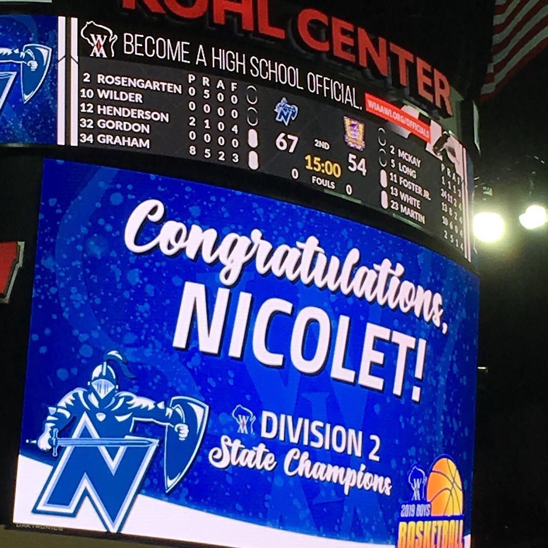 Congratulations to coach Hanson and the 2019 D2 State Champion Nicolet Knights!