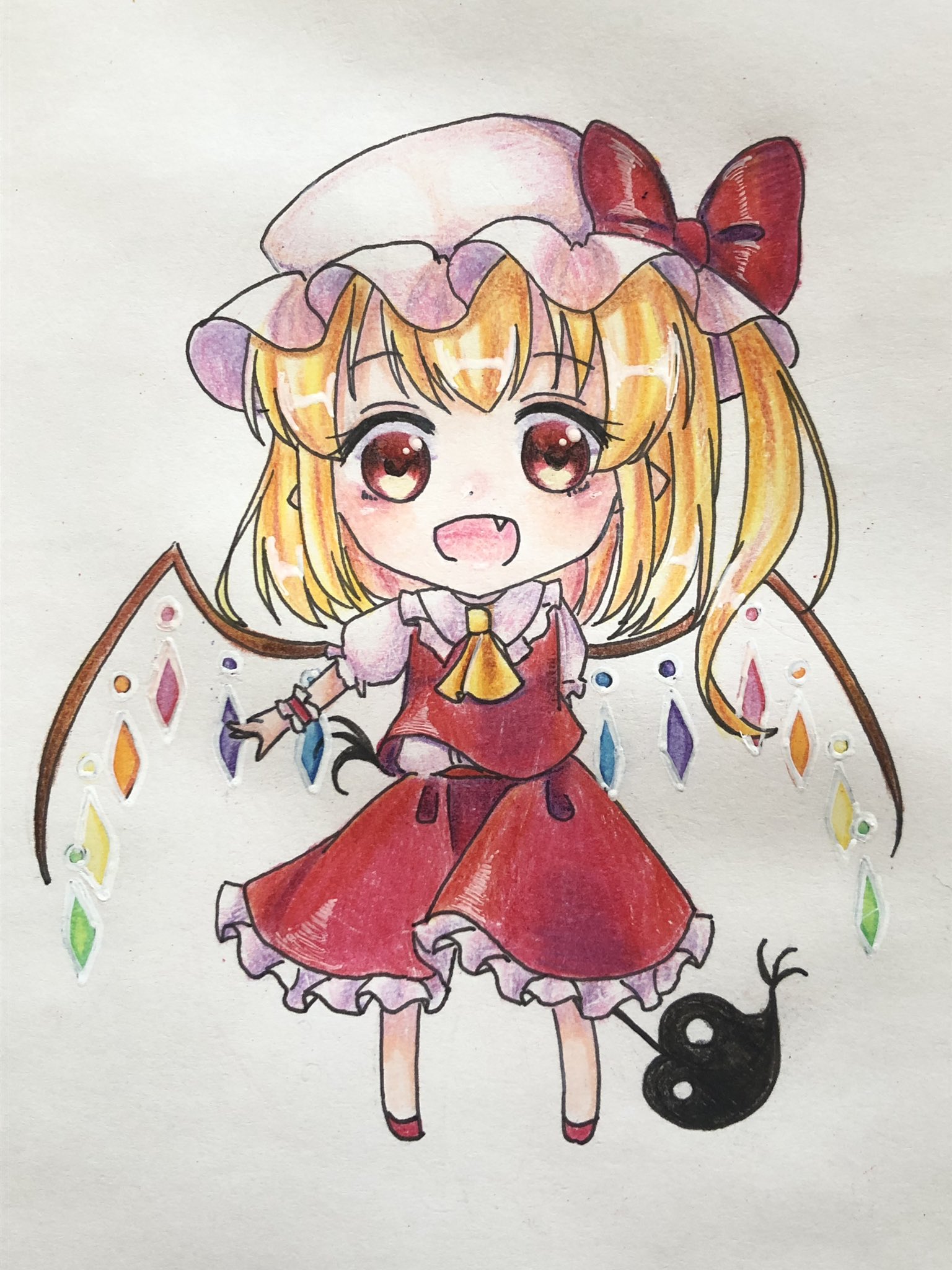 あわい Twitterissa ちびキャラフランちゃん やっぱり影のつけ方がよく分からない 東方 フラン 色鉛筆 T Co Tjw7mlpzjz Twitter