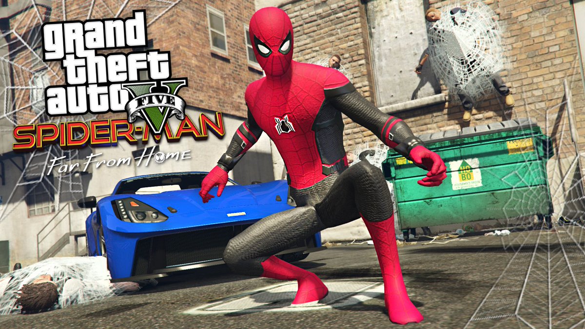 TypicalGamer's tweet photo. LIVE - https://t.co/m9WxlUcUZd

New GTA 5 Spider-Man mod with the Spider-Man Far From Home Suit! 🕷️ https://t.co/h0k1PutdQs
