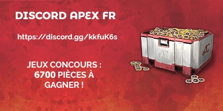 ApexEsportFR's tweet photo. Nous lançons un jeu-concours pour vous faire gagner 6700 pièces d'une valeur de 59.99 €. Pour participer : 
✔ Folow le compte Twitter  :  https://t.co/58erbpfx6Z
✔ Retweet ce post et commente en mentionnant 2 amis

Le tirage au sort se fera sur le discord le mercredi 20 mars. https://t.co/oGcgnq5OU0
