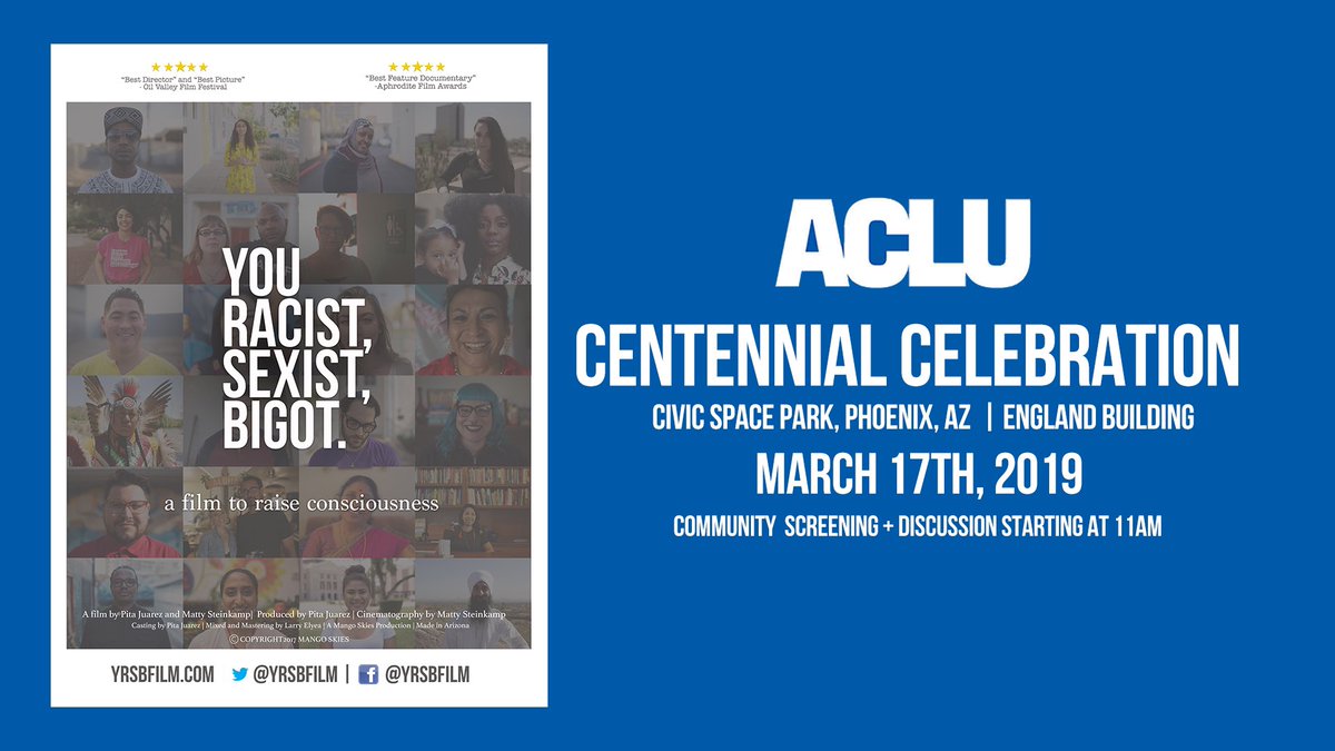 YRSBFILM's tweet photo. Tomorrow in Downtown Phoenix join us and the @ACLUaz for a special screening of our film starting at 11Am. @ACLU #Allwewantisjustice https://t.co/oISrj328E2