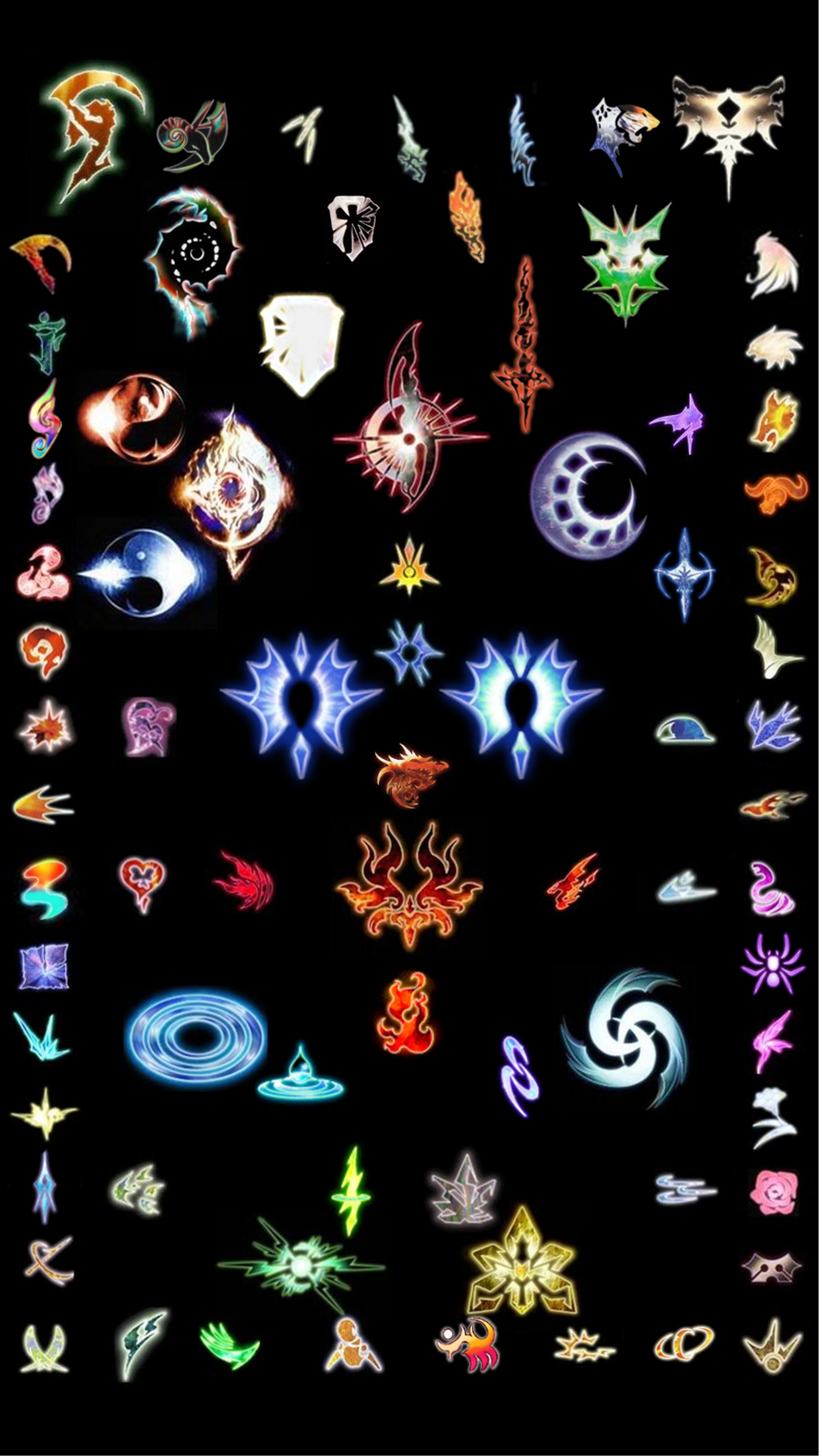 風神 19年3月17日更新 幻想水滸伝 紋章一覧壁紙 レイアウト変更 ２op映像の壁画に合わせて 真の紋章を 左側に混沌 右側に秩序 へ変更 輝く盾 黒き刃 太陽 月 門裏 門表 その他紋章の配置を変更 Pc壁紙 名前付き 英語名付き スマホ