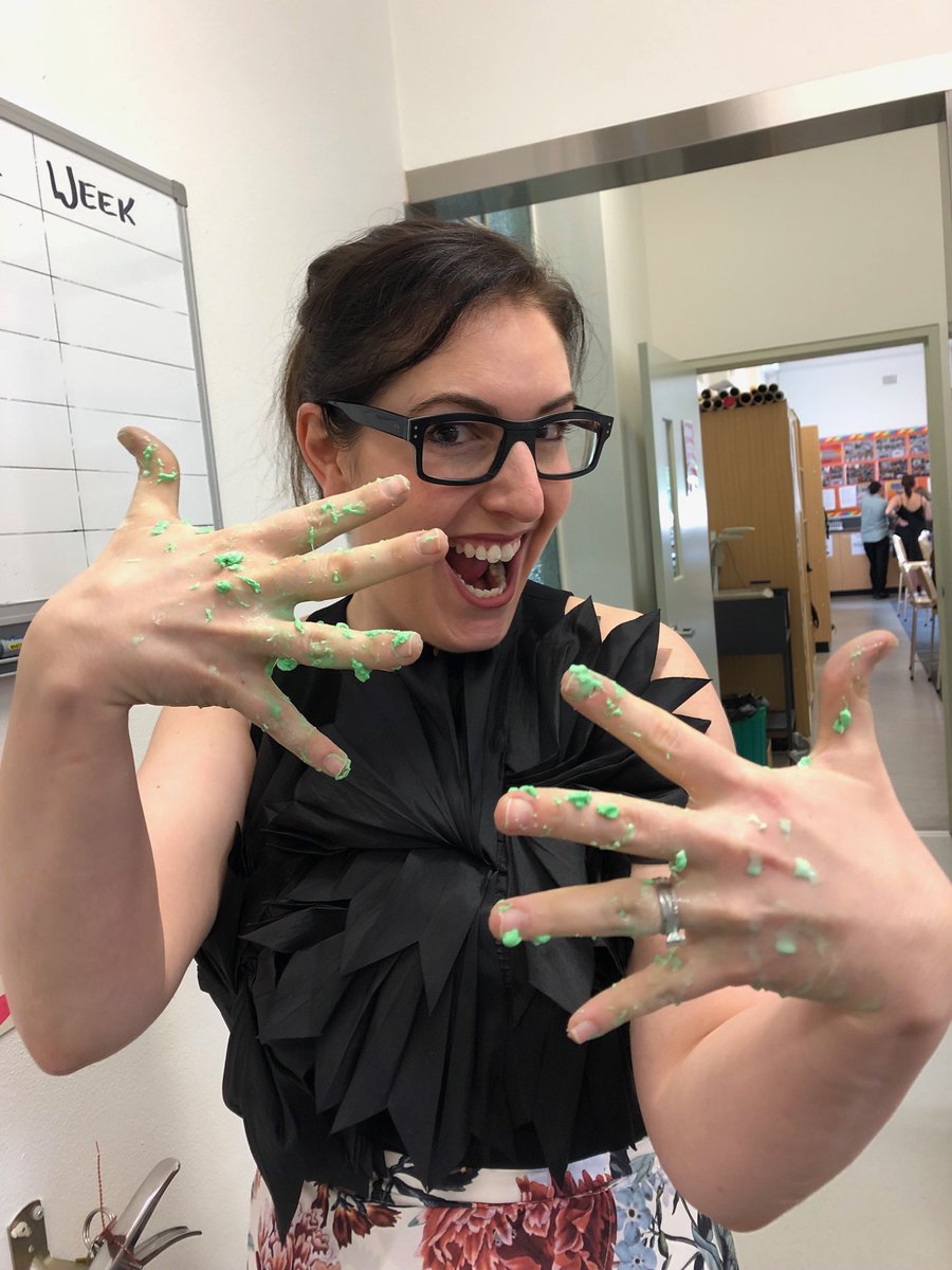 SallyBiskupic's tweet photo. Is that slime or monster snot on Rosei’s hands?
#ScienceSelfie #EDST342 #ACUedu_p https://t.co/dUnJ1ZjR2S