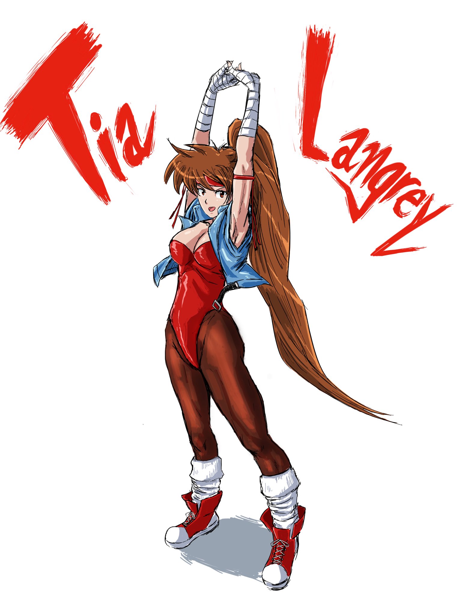 David Evelyn 今度はティアお姉さんアニメっぽくしてみたけどタイツもまた妙に描き込んでたりヘビーメタルバンド的な描き文字も目立ちすぎたり とか まぁこれでいいかなぁっと ゝ Breakersrevenge ブレイカーズリベンジ T Co C2hfzudipm