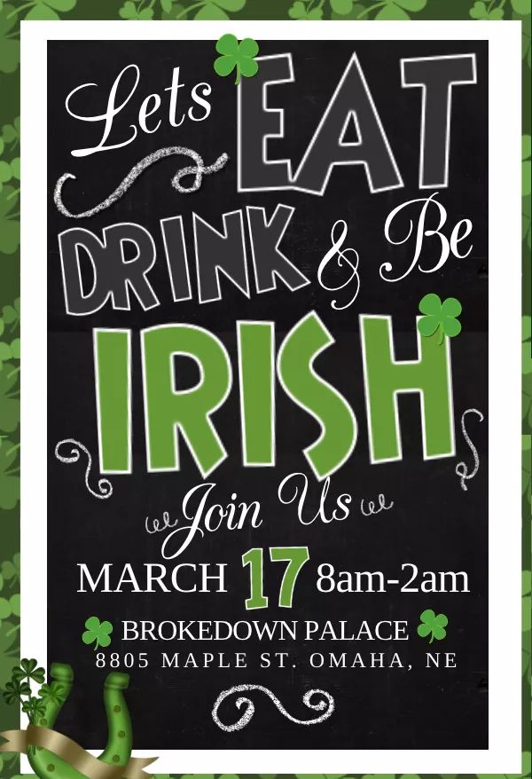 Join us for some St. Paddy's Day fun. We'll be open 8am to 2am serving up some great drink specials! Food will be available from Homestyle Cafe 7am to 2pm. It's supposed to be 50 degrees outside with beautiful weather. The patio will be open! #StPaddysDay2019 #BrokedownPalace