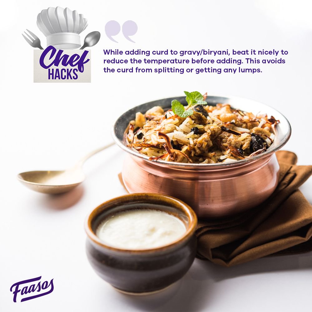 faasos's tweet image. &apos;Cos nobody wants to mess up with Biryani 😍
Explore our cooking hacks every Sunday!!
.
.

#Chefhacks #SundayFunday #SundayCooking #Cheftips #Chefhack #foodies #food #hackalert #chefinmaking #cheflife #Sunday #sundayvibes #sundayfeels #foodies #sundayspecial #cookingtips #biryani