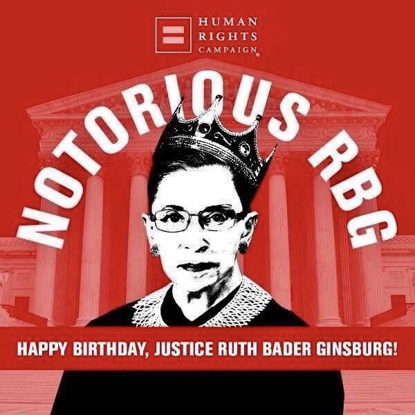 Happy Birthday 
Supreme Justice Ruth Bader Ginsburg!!
March 15, 1933
Ruth Bader Ginsburg Just Turned 86!! 