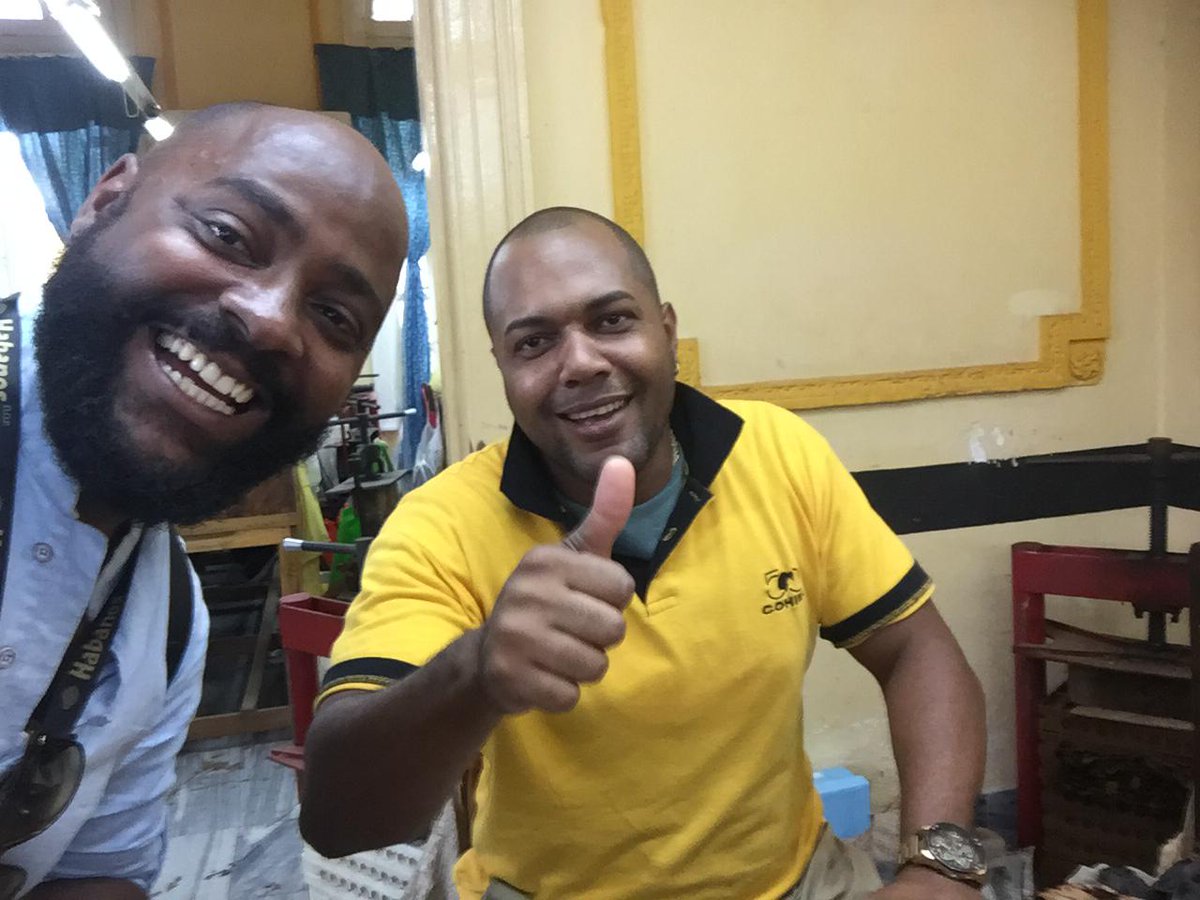 CigarsBikers's tweet photo. Sorry for the time, WE ARE BACK.. So, We have the opportunity one more year, to visit the #HabanosFest in #Cuba. Some of pictures in #cohiba factory, one of those with a very good friend he's a good cigar roller too :D https://t.co/Gj8y8f8C3l