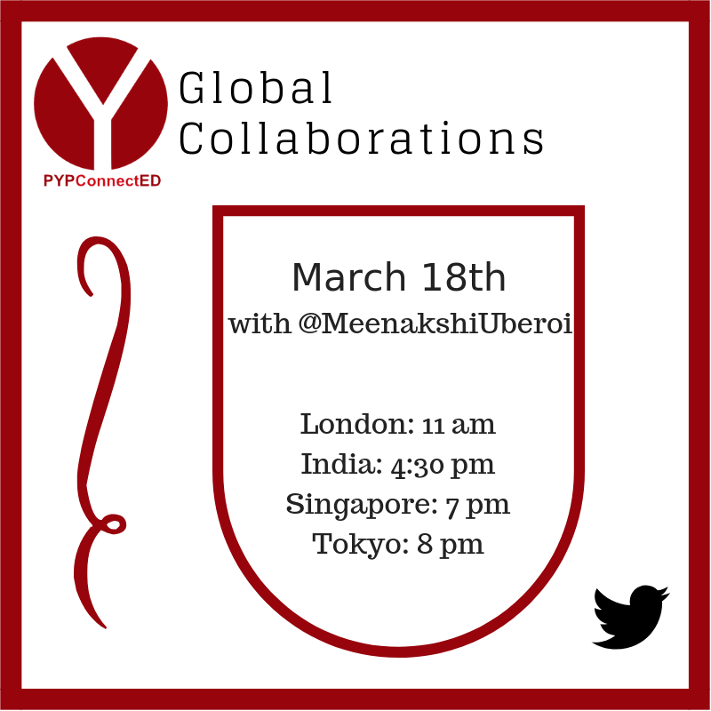 PYPConnectED's tweet photo. 24 hour to go! #PYPConnectED is back. Guest host: @MeenakshiUberoi - Come, join us. #globaled #globaledchat #global19 https://t.co/v0rSRs85Nu