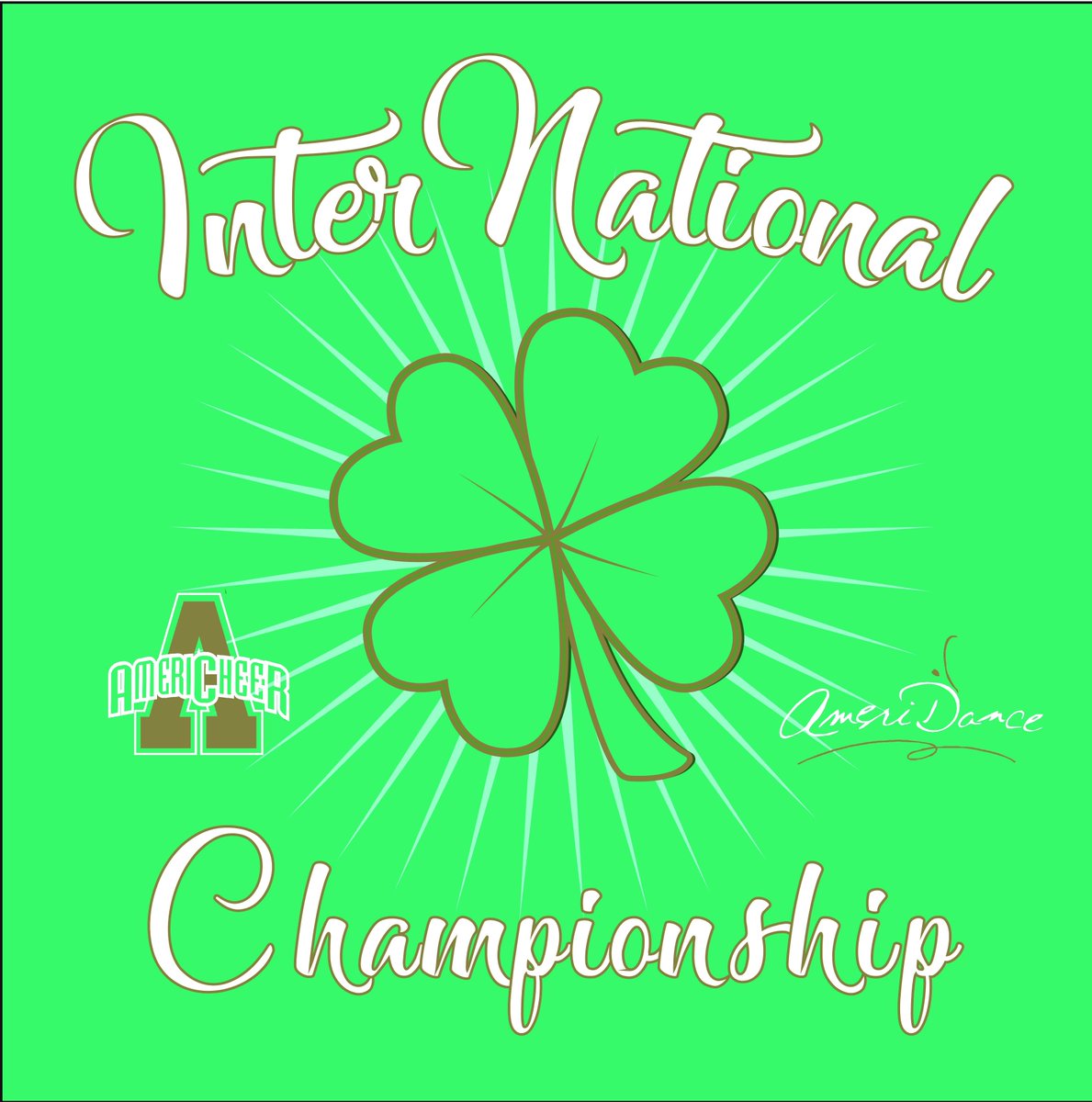 AmeriCheer87's tweet photo. Happy St. Patrick's Day! Celebrate Day 2 of our InterNational Championship by sporting our festive event t-shirt for $20.00! You can purchase your event t-shirts at Victory Wear Apparel. #CatureYourDream #CheerfulLove #25YearsofMagic https://t.co/UAION8tKK8