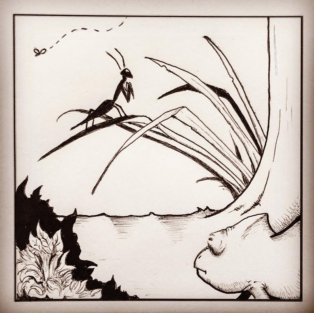 4SquareStory's tweet photo. dying like a hero 🦎

#4ss 
#4squarestory
#story #art #drawing #comic #story #karma #bugs #chameleon #prayingmantis #mantis https://t.co/y3LEWLF0xv