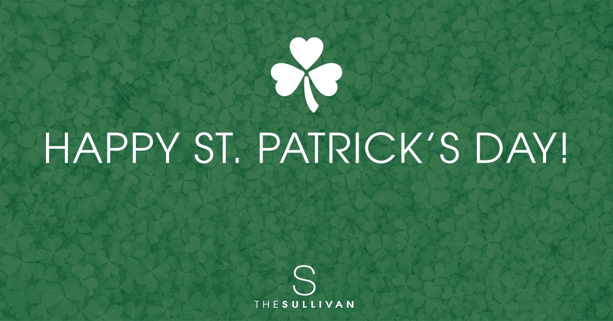 HotelSullivan's tweet photo. ☘️ Wishing you the #luck of the #Irish all year long.😉 #TheSullivan https://t.co/wEz3nXi2uR