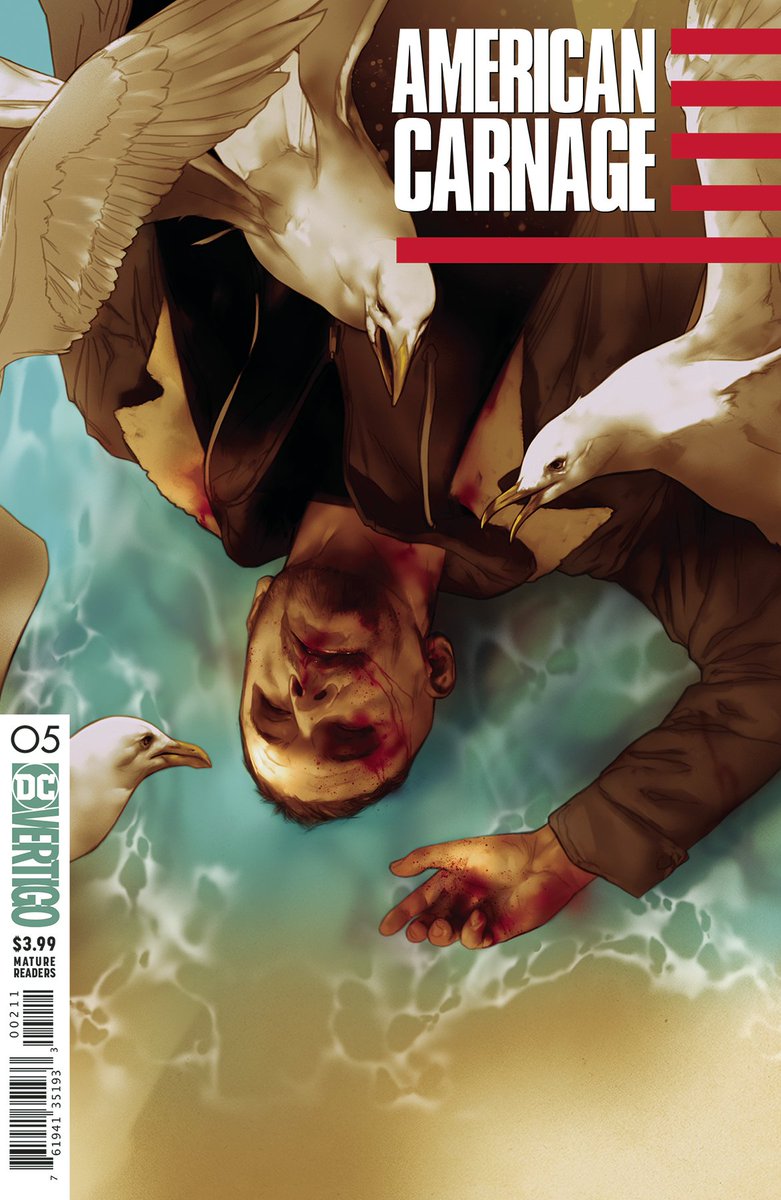 Out this #NCBD!

AMERICAN CARNAGE #5

By <a href="/bryanedwardhill/">Hilluminati</a>, <a href="/Leo_Fernandez_/">Leandro Fernandez</a>, <a href="/DeanWhiteColor/">DeanWhite</a>, @droog811, #MaggieHowell and <a href="/andykhouri/">Andy Khouri</a> 

Cover by @thisisbenoliver!