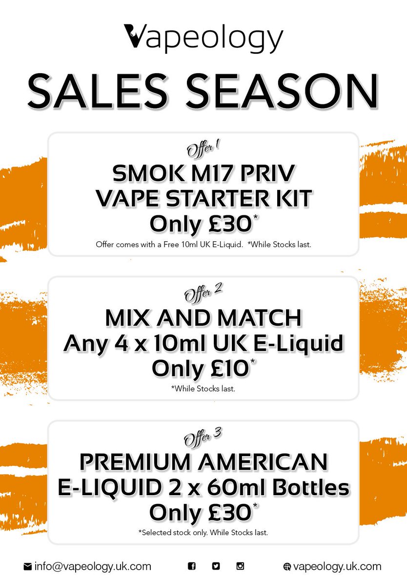 Afternoon #ukvapefam we're well into our #sales #season #vapeoffers . if your local pop in and stock up on your #vapegear ⚡💨💨☁️☁️🔥⚡

#vape #vapelyfe #ukvapefam #vapelondon #londonlife #londoner #leyton #leytonstone #manorpark #shopwithswag #vapeon 💨