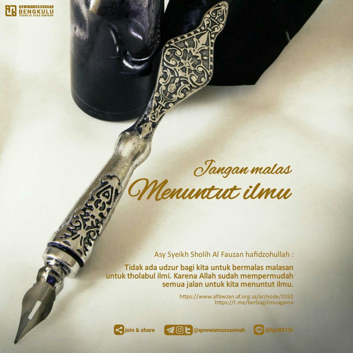 qowwamussunnah's tweet photo. JANGAN MALAS MENUNTUT ILMU
#jangan #malas #menuntut #ilmu
#manhajsalaf
#syababsalafy
#salafy
Join : https://t.co/ks2v4PzdAE https://t.co/7asigospX6