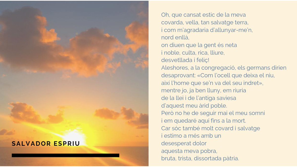nbosch03's tweet photo. En el Dia de la Poesia, res millor que compartir aquests versos de clàssics catalans, des de Maragall fins a Foix. @lletrA #poesiacatalana https://t.co/j8W73mZm6M