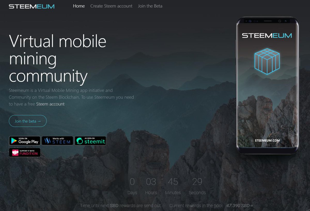 steemeum's tweet photo. In less then 4h the Steemeum weekly mobile miner rewards are send out, in this weeks rewards pool is 47.39 SBD to share.

Want to join the Steemeum virtual mobile miner beta app for Android?

Join us for the upcoming week: https://t.co/eVfj4eVY6H 

#steem #crypto #mining https://t.co/DwZFEbs5bL