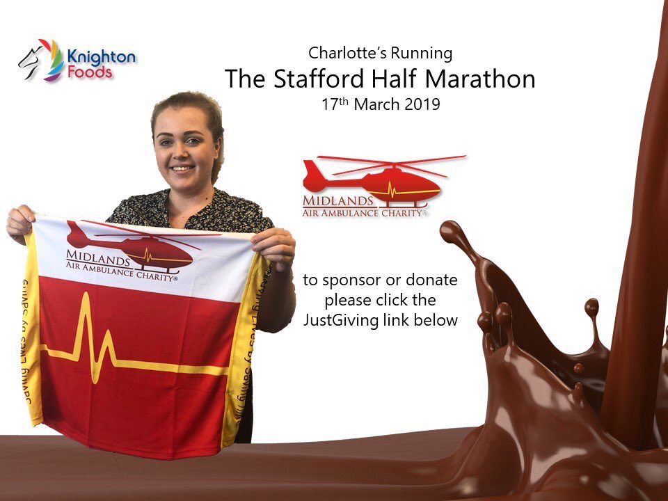 KnightonFoods's tweet photo. Good Luck to Charlotte who’s running in #StaffordHalfMarathon @StaffordHalf today in aid of @MAA_Charity. #charity #fundraising #foodmanufacturing #factoryinthefields https://t.co/ZtF5890c3t