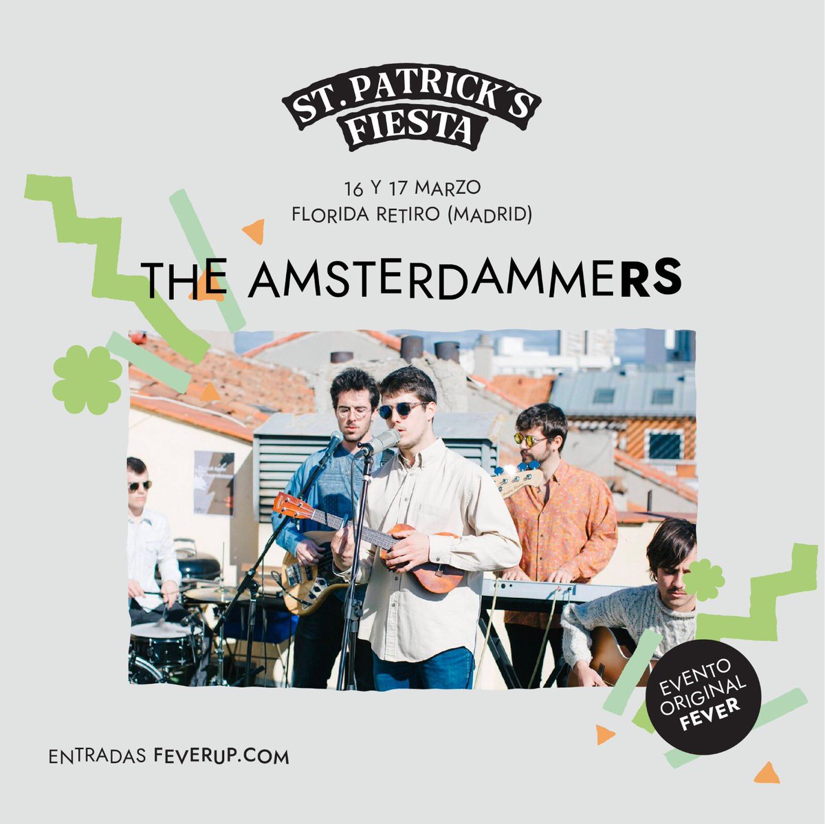 soundflights's tweet photo. Nos vemos esta tarde en #FloridaRetiro para celebrar la ST. PATRICK FIESTA 🍀 con @Amsterdammers10, @thebluebellband y muchos más!! Planazo de domingo 🎸🇮🇪 https://t.co/KNA6Abh9Nk