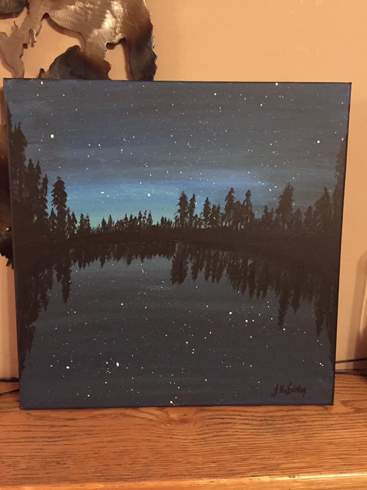 MaclachlanJeni's tweet photo. Beauty in the darkness, acrylic on box canvas https://t.co/v9olI8HJSb