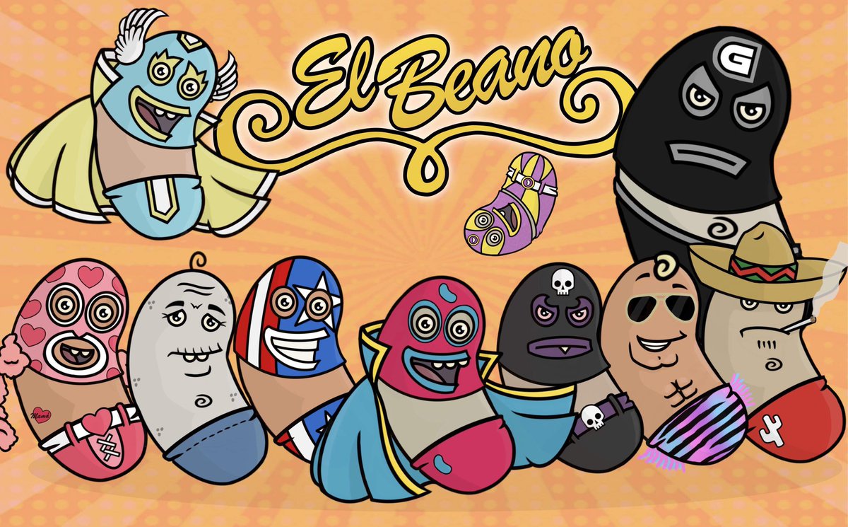WriterDjb's tweet photo. El Beano &amp; Friends #ping #lucha #elbeano #luchador #wrestler #wrestling #jumpingbean #mask #art #design #wrestlingart #artwork #sketchbook #characterdesign #prowrestling  #sketch #illustration #instaart #instagramwrestling https://t.co/BAiCRcIwBI