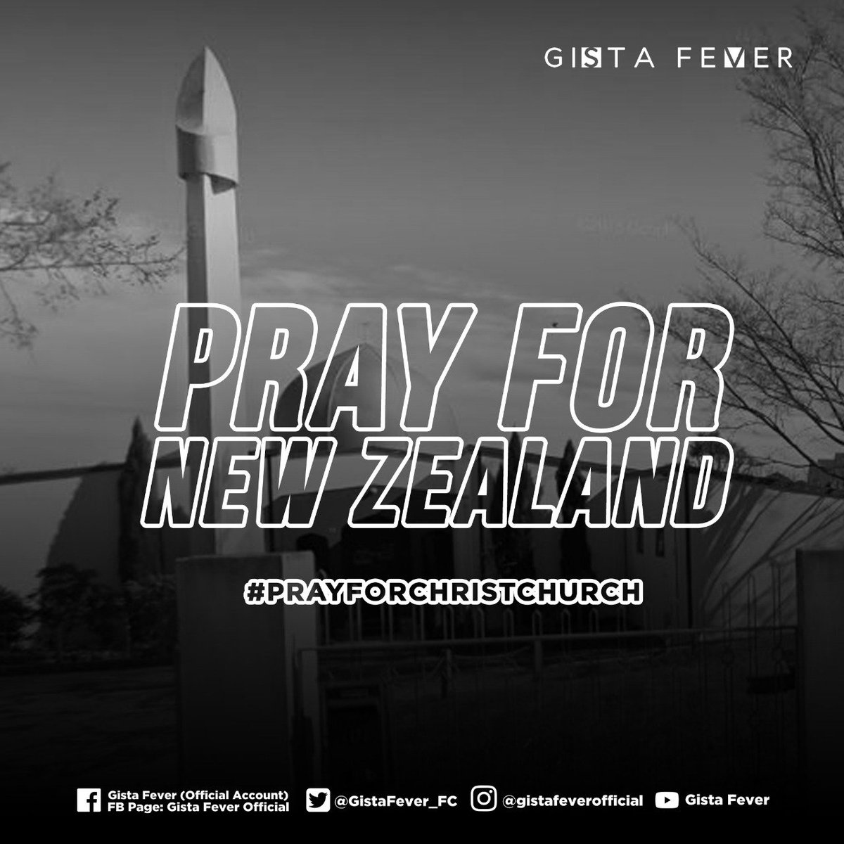 Segenap Gista Fever Turut Berduka Cita yang sedalam-dalamnya atas kejadian yang menimpa saudara muslim kita di Mesjid Al Noor, Christchurch, New Zealand

#PrayForNewZealand #PrayForChristchurchVictims