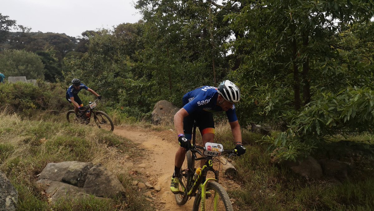 CathHPrice's tweet photo. Prologue done.. And well! @CapeEpic @warrenprice1 @f_rossouw @jowettscycles @best4_sports @SappiSouthernA #teamSappi https://t.co/Cn6QJdo2cD