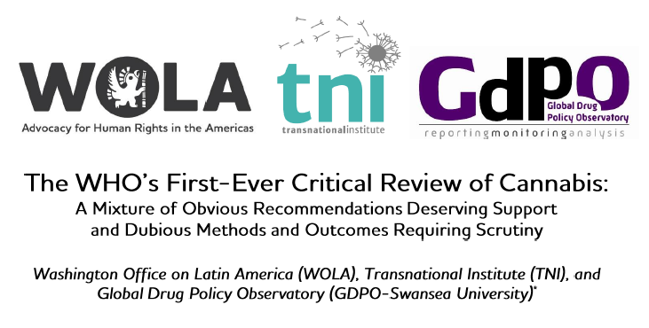 tblickman's tweet photo. @RRFdrugreporter @MartinJelsmaTNI @lismarybaby @Michael_Krawitz For more information: The WHO’s First-Ever Critical Review of #Cannabis: A Mixture of Obvious Recommendations Deserving Support and Dubious Methods and Outcomes Requiring Scrutiny https://t.co/8DQKuLGPJU … #CND62 #CND2019 #ECDD41 https://t.co/w68Emq4zxy
