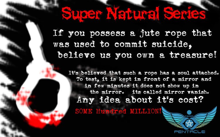 TeamPentacleOFC's tweet photo. Do you possess a jute rope that was used to commit suicide? If you do test them!
#Attachment #teampentacle #paranormalindia #paranormal #suicide #mirrorvanish #souls #SpookyScarySunday https://t.co/YDuaoyvS6B