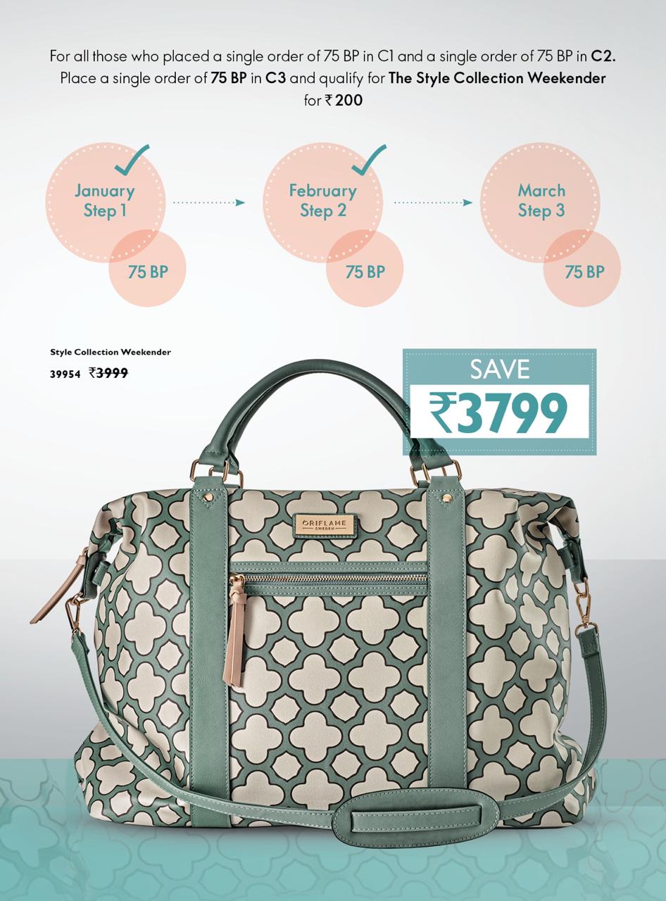 Style collection weekender bag oriflame hotsell