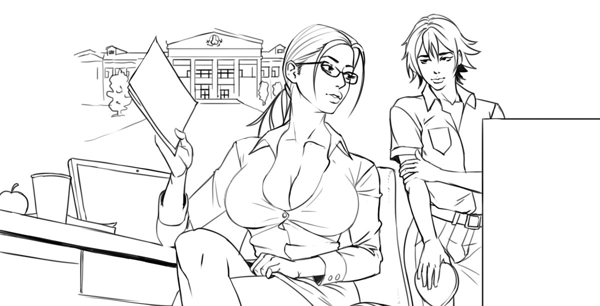 “Working on futa teacher/student 2 page comic.
First page is up on ...