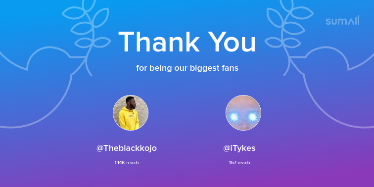 MizzarcTTV's tweet image. Our biggest fans this week: @Theblackkojo, @iTykes. Thank you! via sumall.com/thankyou?utm_s…