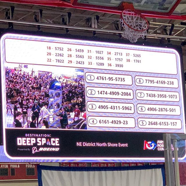 NE_NorthShore's tweet photo. Alliances chosen! Playoffs will start at 2:00pm. Get ready!! #DESTINATIONDEEPSPACE #morethanrobots #WeAreNE #NEFIRST https://t.co/u14m9v9cBj https://t.co/wEgdg6VTaF