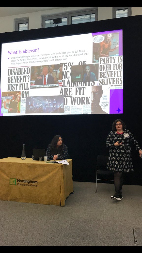 RunaDawood's tweet photo. More pics from the #PQGconf #pqgconf2019 myself and @dais_sun giving our talk on disability, identity and power https://t.co/JDp1rLSyKD