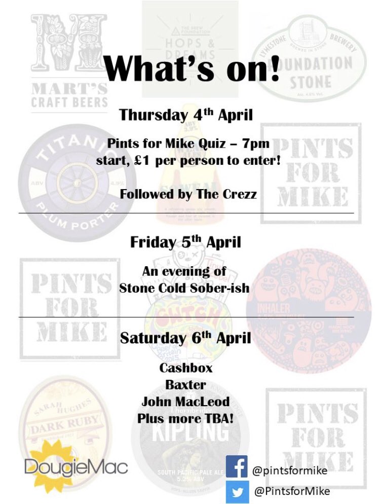 Loads happening <a href="/martscraftbeer/">Mart's Brewhouse & Tap</a> for PFM this year. New venue, same amazing charity. 4-6th April 🍻🍻