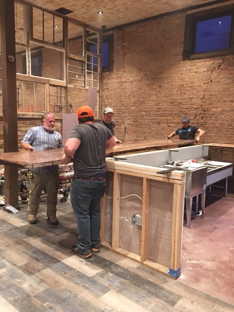 MuleKickin's tweet photo. Woodmen Designs Built and installed our #beautiful #handpicked #blackwalnut #bartop check the video out at: https://t.co/CieRxNVlfj Thanks Gang! https://t.co/z5EDgbzT0D