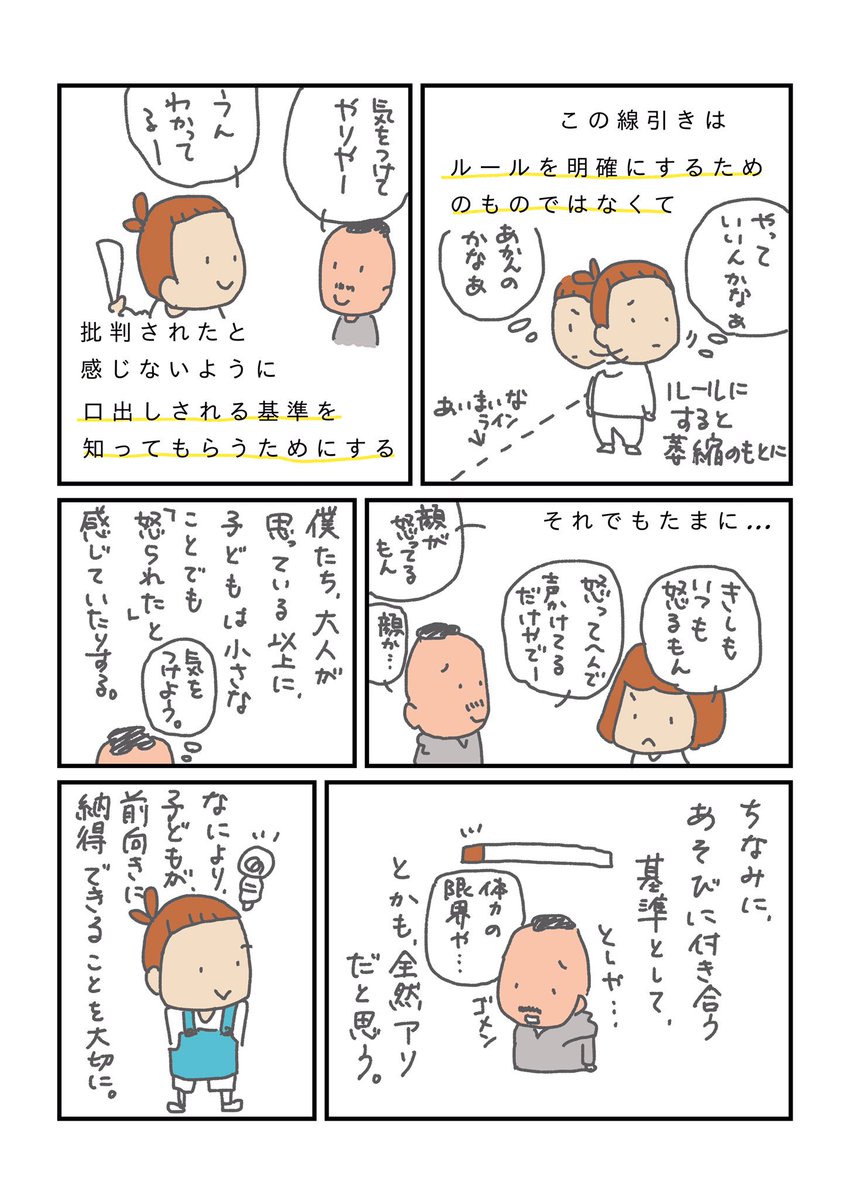 【なんでもかんでも許すことはできない時に、僕が気をつけたいこと】

のびのびと過ごしては欲しいけれど、なんでも許したり言うことを聞いたりは出来ないこともあるから、きちんと伝えておくこと。

萎縮したり、否定されたと思わせないように。 